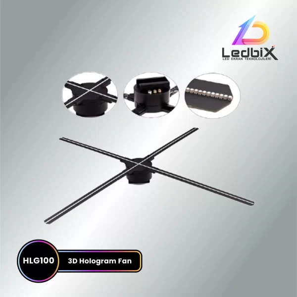 HLG100 modeli, detaylı gösterim sağlayan büyük boyutlu 3D hologram fan