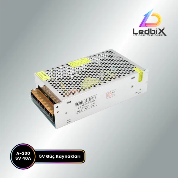 A-200 5V 40A Güç Kaynağı - Profesyonel LED ekran sistemleri için güç çözümü